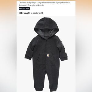 Carhartt Baby Hooded Zip-Up Footless Jumpsuit - Navy
